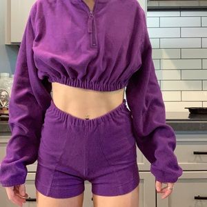 Matching Fleece elastic short and sweat set